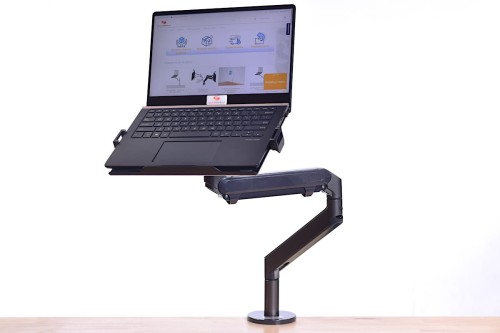 podstawka do laptopa na sprezynie gazowej w górnej pozycji z dwoma segmentami.JPG