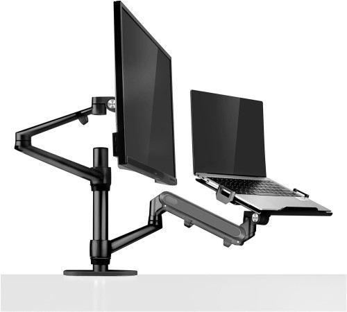Uchwyt do laptopa i monitora ze sprężyną gazową (czarny)